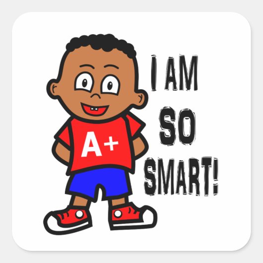 Smart African American Boy Stickers (Vorderseite)