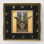 Smart Art Deco Quadratische Wanduhr (Vorderseite)