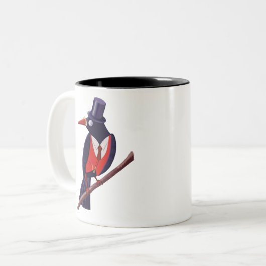 Smart Bird Zweifarbige Tasse (Vorderseite Links)