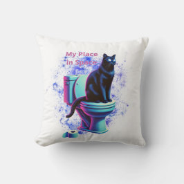 Smart Black Cat mit Brille - Funny Cartoon Kissen