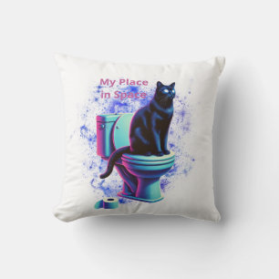 Smart Black Cat mit Brille - Funny Cartoon Kissen