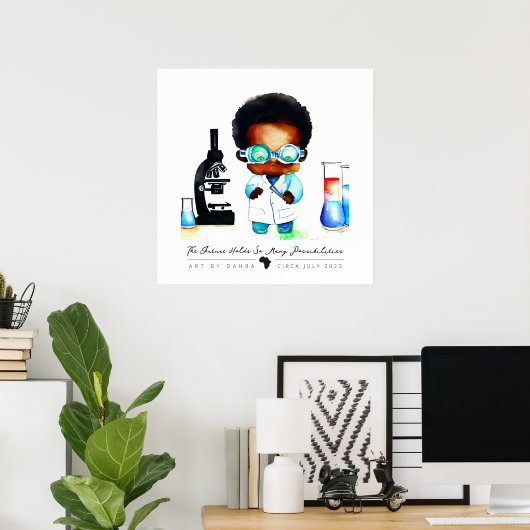 Smart Black Kid Poster (Heimbüro)