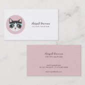 Smart Black & White Cat Tragebrillen Visitenkarte (Vorne/Hinten)