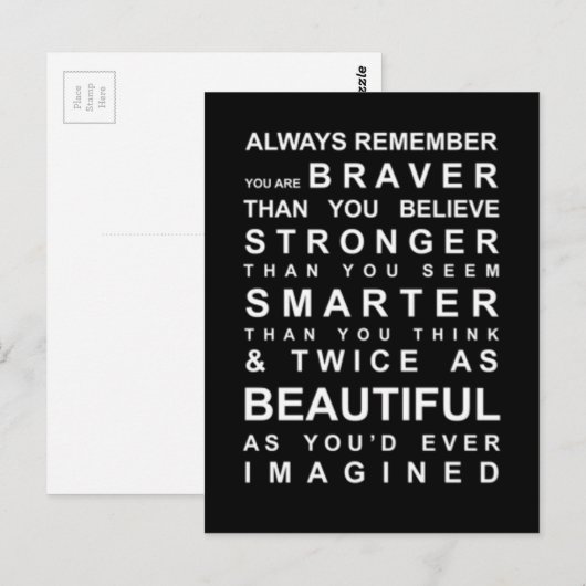 Smart bleibe postkarte (Vorne/Hinten)