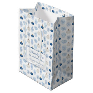 Smart Blue and White Chinoiserie Pumpkin Vielen Da Mittlere Geschenktüte