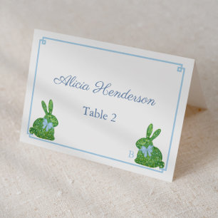 Smart Blue & Green Bunny Osterfeier Platzkarten Tischnummer
