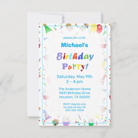 Smart Blue Hound Hund Cartoon Detektiv | PARTY Einladung (Rückseite)