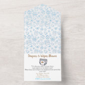 Smart Blue Karo Diaper Kinderdusche Einladung (Innen Boden)