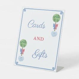 Smart Boxwood Topiary Patriotic Karten und Geschen Sockelschild