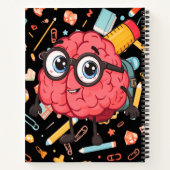 Smart Brain Cartoon Black Notebook für Kinder Notizblock (Rückseite)