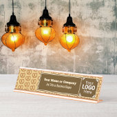 Smart Bretzel Themed Brot Drehung: Ihr Text & Logo Schreibtischnamensplakette