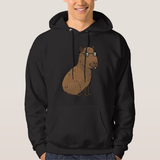 Smart Capybara with Glasses Work Outfit Home offic Hoodie (Vorderseite)