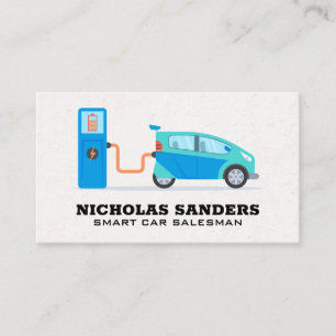 Smart Car Logo Lade Station Technologie Visitenkarte