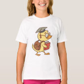 Smart Cartoon Duck Student Abschluss T-Shirt (Vorderseite)