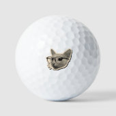 "Smart Cat Design with Glasses Golfball (Vorderseite)