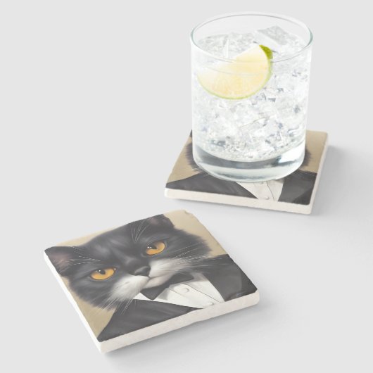 Smart Cat Steinuntersetzer (Seitenansicht)