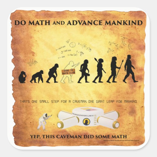 Smart Caveman: Mathematik und Aufkleber für den Fo (Vorderseite)