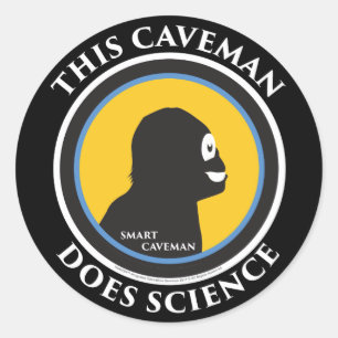 Smart Caveman Stickers: Diese Caveman macht Wissen Runder Aufkleber