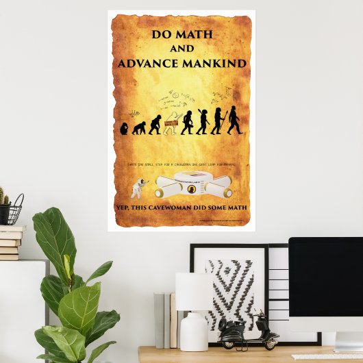 Smart Cavewoman: Mathematik und "Advance Mankind P Poster (Heimbüro)