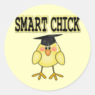 Smart Chick Runder Aufkleber