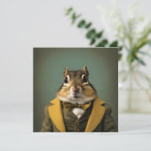 Smart Chipmunk Einladung (Stehend Vorderseite)