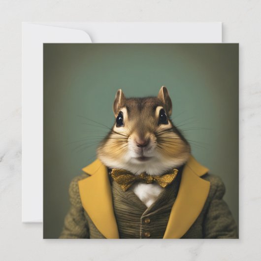 Smart Chipmunk Einladung (Vorderseite)