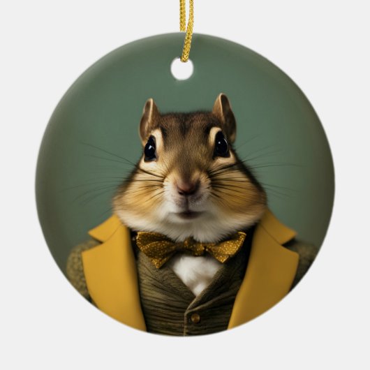 Smart Chipmunk Keramik Ornament (Vorne)
