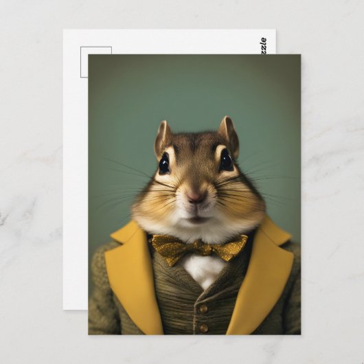 Smart Chipmunk Postkarte (Vorne/Hinten)