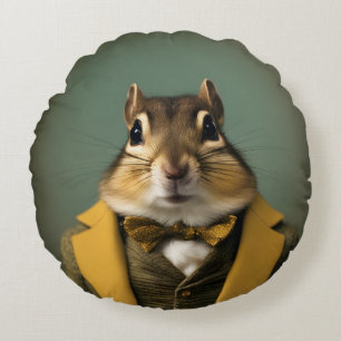 Smart Chipmunk Rundes Kissen