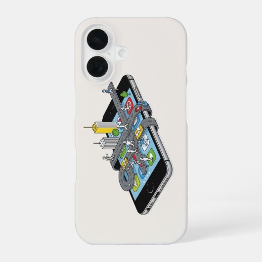 Smart City auf einem Smartphone iPhone 16-Fall 16 Hülle (Rückseite)