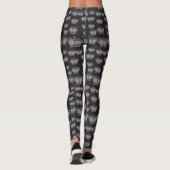 Smart Classy Gray Crowns on Black Mongrammed Leggings (Rückseite)