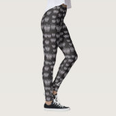 Smart Classy Gray Crowns on Black Mongrammed Leggings (Rechts)