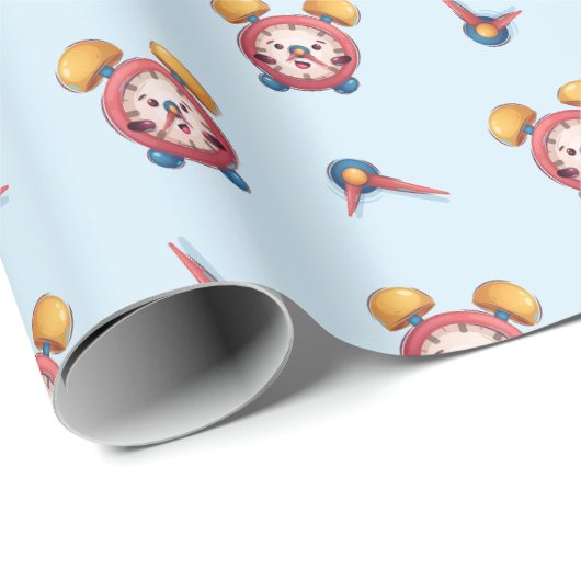 Smart Clock Collection - Blaues Wrapping Paper Geschenkpapier (Rolleneckpunkt)