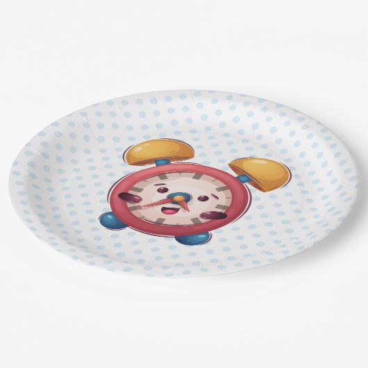 Smart Clock Collection - Blue Paper-Teller Pappteller (Schrägansicht)