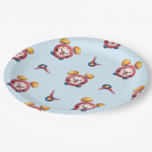 Smart Clock Collection - Blue Paper-Teller Pappteller (Schrägansicht)