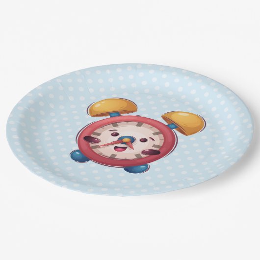 Smart Clock Collection - Blue Paper-Teller Pappteller (Schrägansicht)