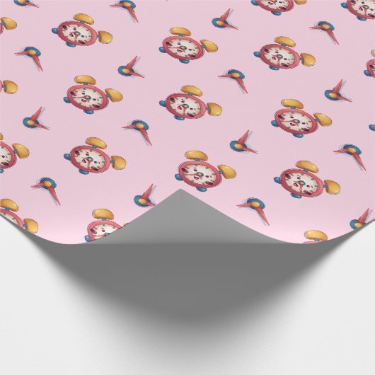 Smart Clock Collection - rosa Wrapping Paper Geschenkpapier (Ecke)