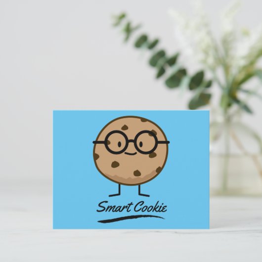 Smart Cookie Chocolate Chip Cookies Brille Postkarte (Stehend Vorderseite)