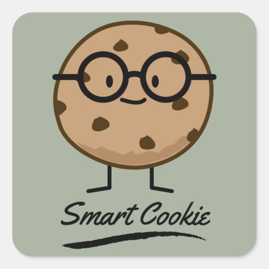 Smart Cookie Chocolate Chip Cookies Brille Quadratischer Aufkleber (Vorderseite)