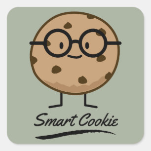 Smart Cookie Chocolate Chip Cookies Brille Quadratischer Aufkleber