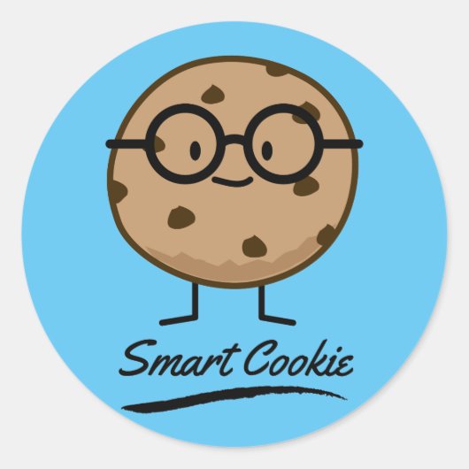 Smart Cookie Chocolate Chip Cookies Brille Runder Aufkleber (Vorderseite)
