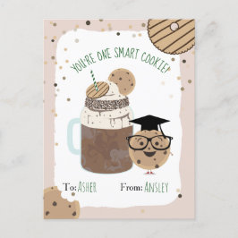 Smart Cookie Chocolate Milkshake Kids Valentine Po Postkarte