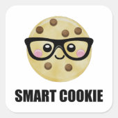 Smart Cookie Funny Quadratischer Aufkleber (Vorderseite)