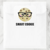 Smart Cookie Funny Quadratischer Aufkleber (Tasche)