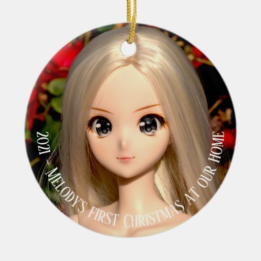 Smart Doll Melody First Chritmas Foto Keramik Orn Ornament (Vorne)