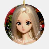 Smart Doll Melody First Chritmas Foto Keramik Orn Ornament (Hinten)