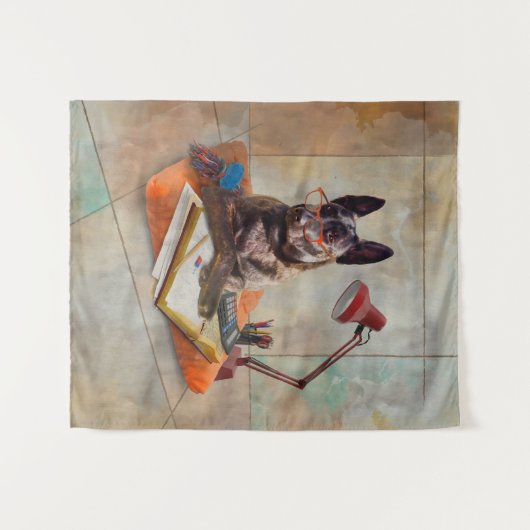 Smart Dutchie Dog Wandteppich (Vorderseite (Horizontal))