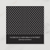 SMART EINFACHER SPOT Minipolka Dot mono Schwarz-we Quadratische Visitenkarte (Rückseite)