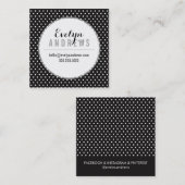 SMART EINFACHER SPOT Minipolka Dot mono Schwarz-we Quadratische Visitenkarte (Vorne/Hinten)