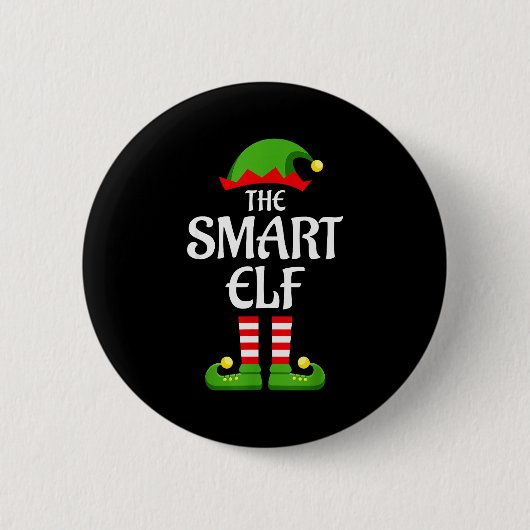 Smart Elf Family Matching Group Christmas Button (Vorderseite)